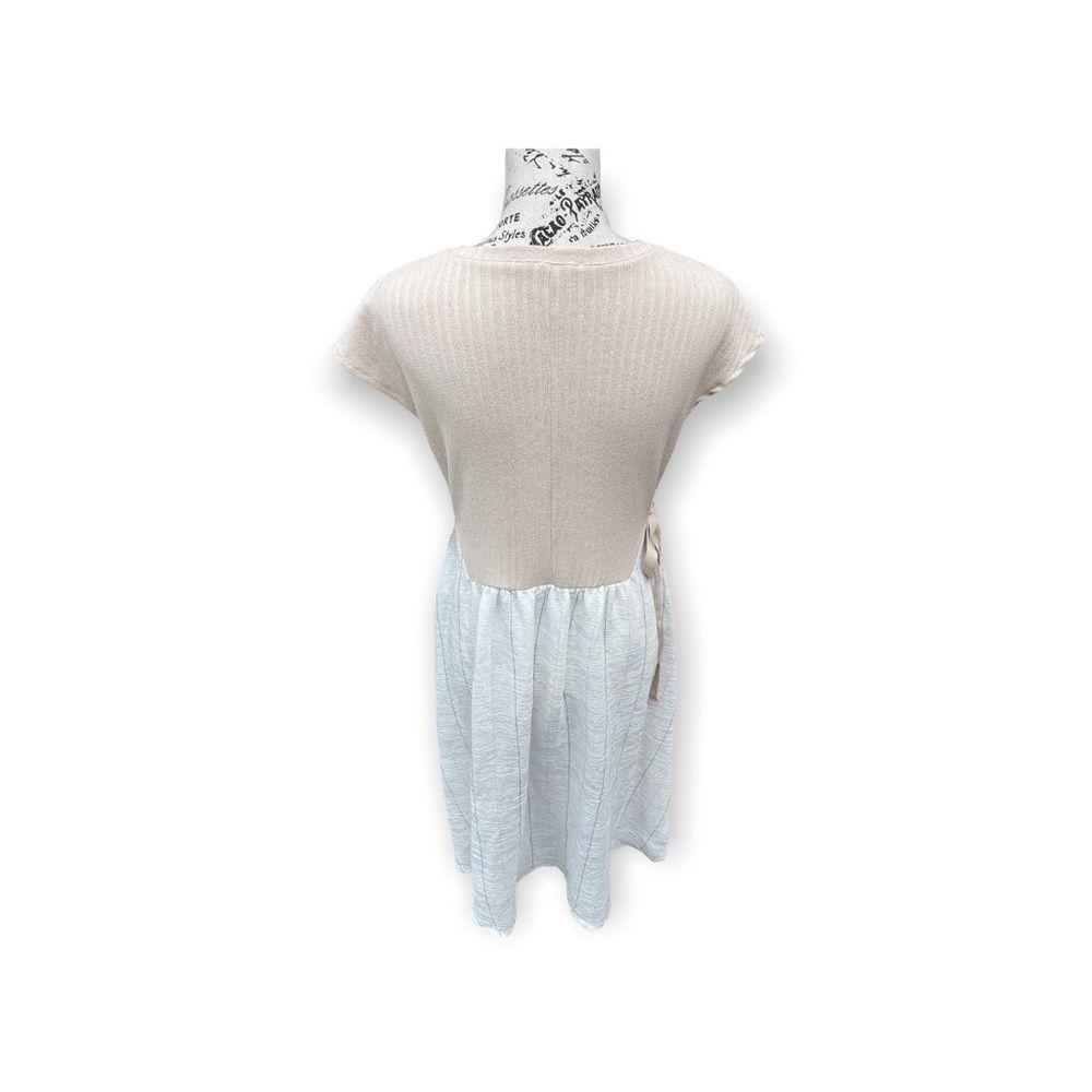 NWOT Zara tan top with white crepe like bottom dress size S - Picture 5 of 6